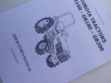 Benutzerhandbuch Kubota auf Englisch - Kubota : GB160, GB180, GB200
