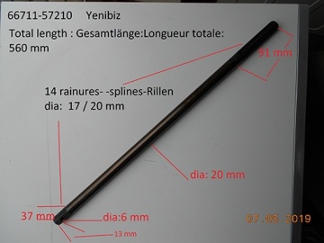 Kubota Antriebswelle - Kubota : B1-15, B1200, B1400, B1402, B1502, B1600, B4200, B6001, B6100, B7000, B7001
Zen-Noh : ZB1200, ZB1400, ZB1402, ZB1500, ZB1502, ZB1600, ZB6001, ZB6100, ZB7000, ZB7001
